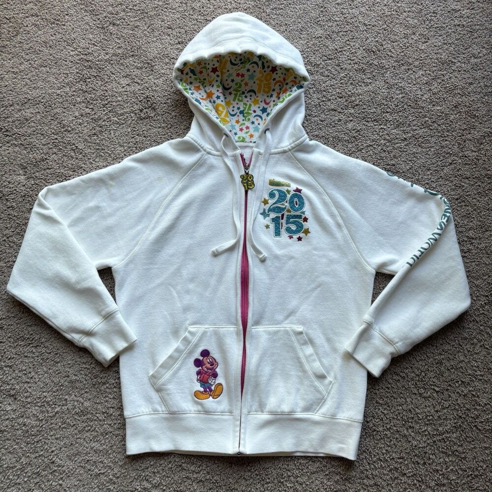 Disney Parks Jacket Womens Small Full Zip Hoodie Walt Disney World Mickey Mouse